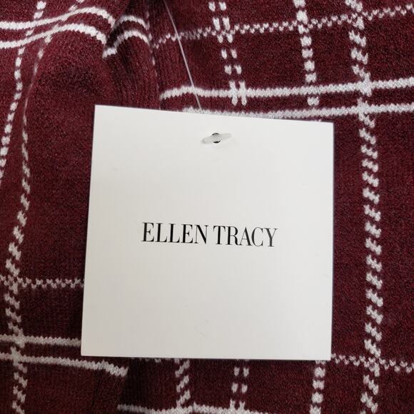 ELLEN TRACY Womens M Two-Tone Jacquard Sweater Cardigan NEW - Picture 14 of 14